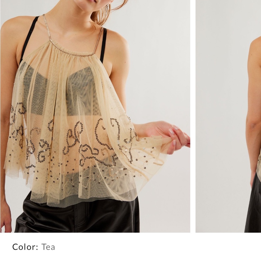 Free People Sheer Tunic Top - Cream